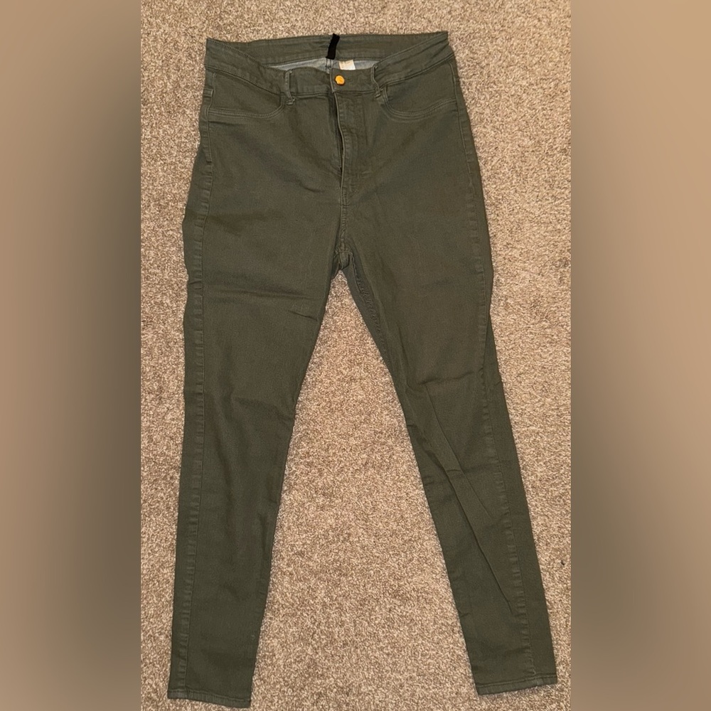 Olive jean pants skinny